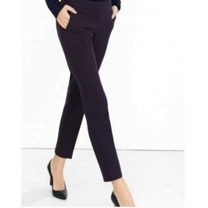 Express Editor Purple Print Cropped Women's Pants, Size 2R